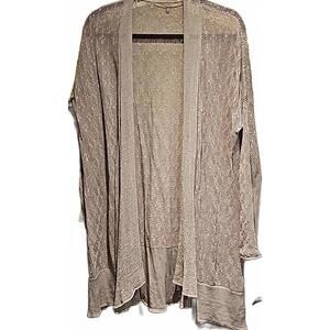 Knitted & knotted linen blend open duster size XS